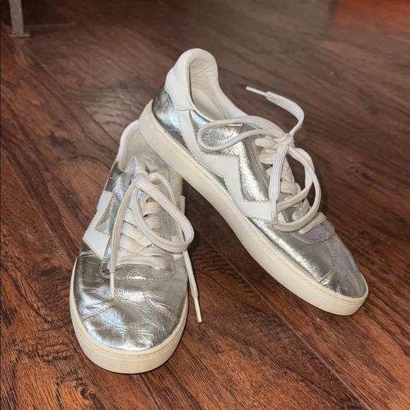Stuart Weitzman Silver and White Women's Sneakers - Picture 4 of 14